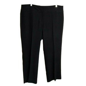 EILEEN FISHER 18 Black Polyester Wide Waistband Straight Leg Unlined Pants 27"in